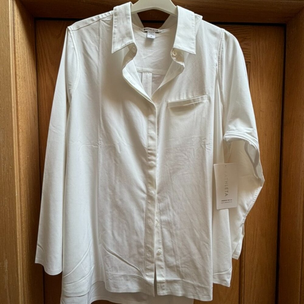 Athleta Urbanite Top 2.0 Blouse White 1X NWT